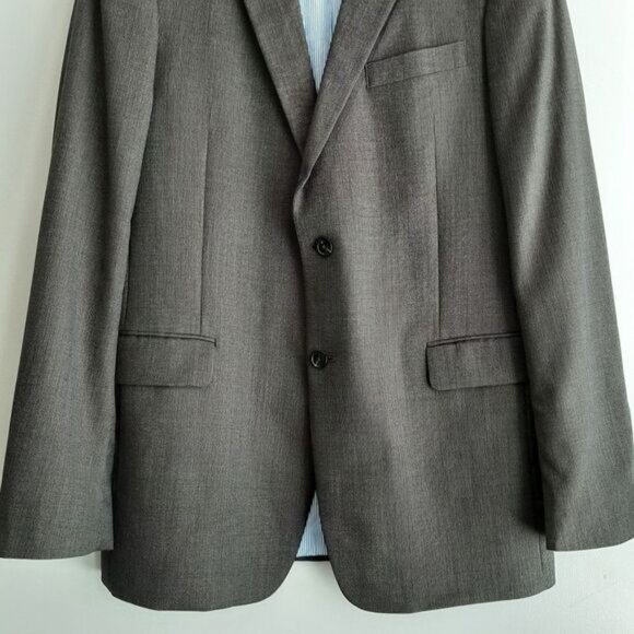 TOMMY HILFIGER 100% Wool Blazer Jacket Pin-Stripe Gray Men's Sz 42 L - Picture 4 of 14